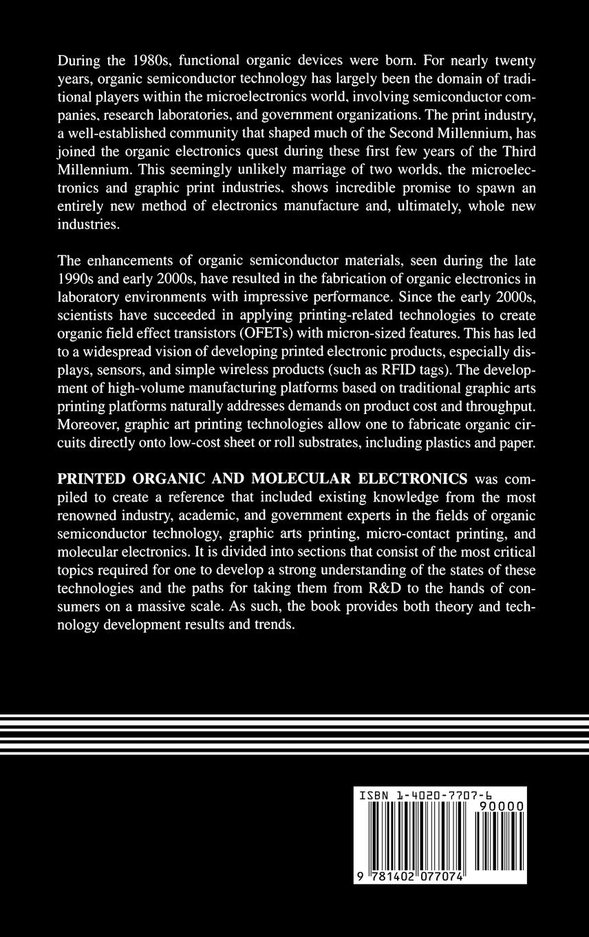 Rückseitencover Printed Organic and Molecular Electronics
