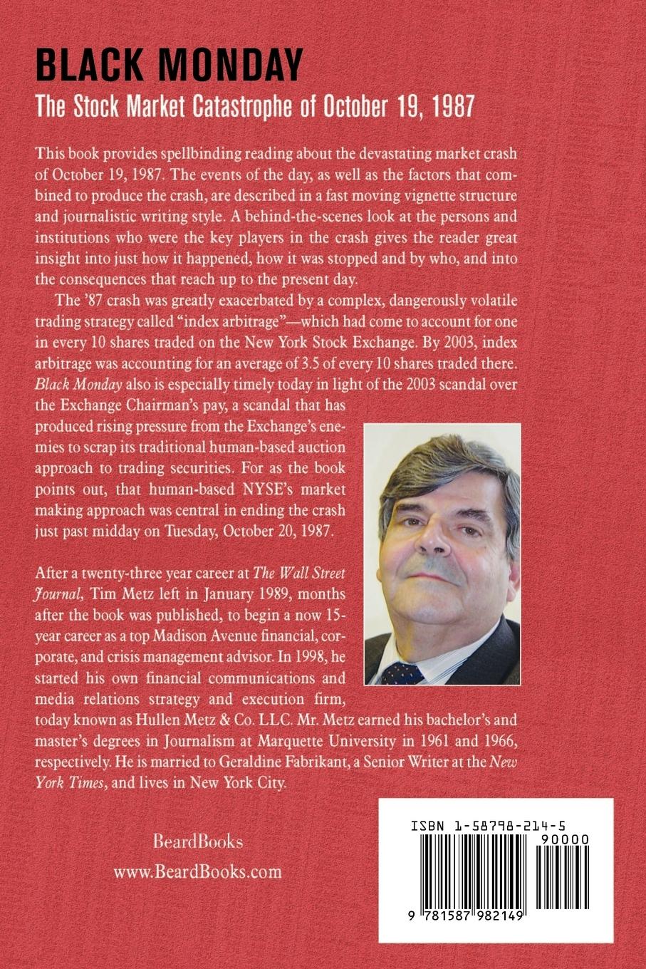 Rückseitencover Black Monday: The Stock Market Catastrophe of October 19, 1987