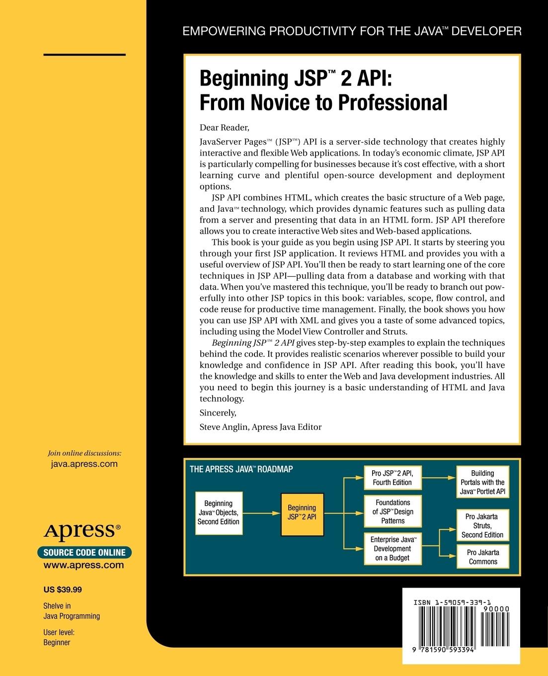 Rückseitencover Beginning JSP 2