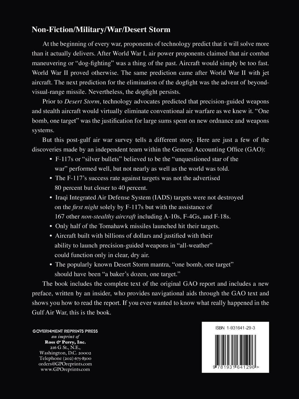 Rückseitencover Operation Desert Storm