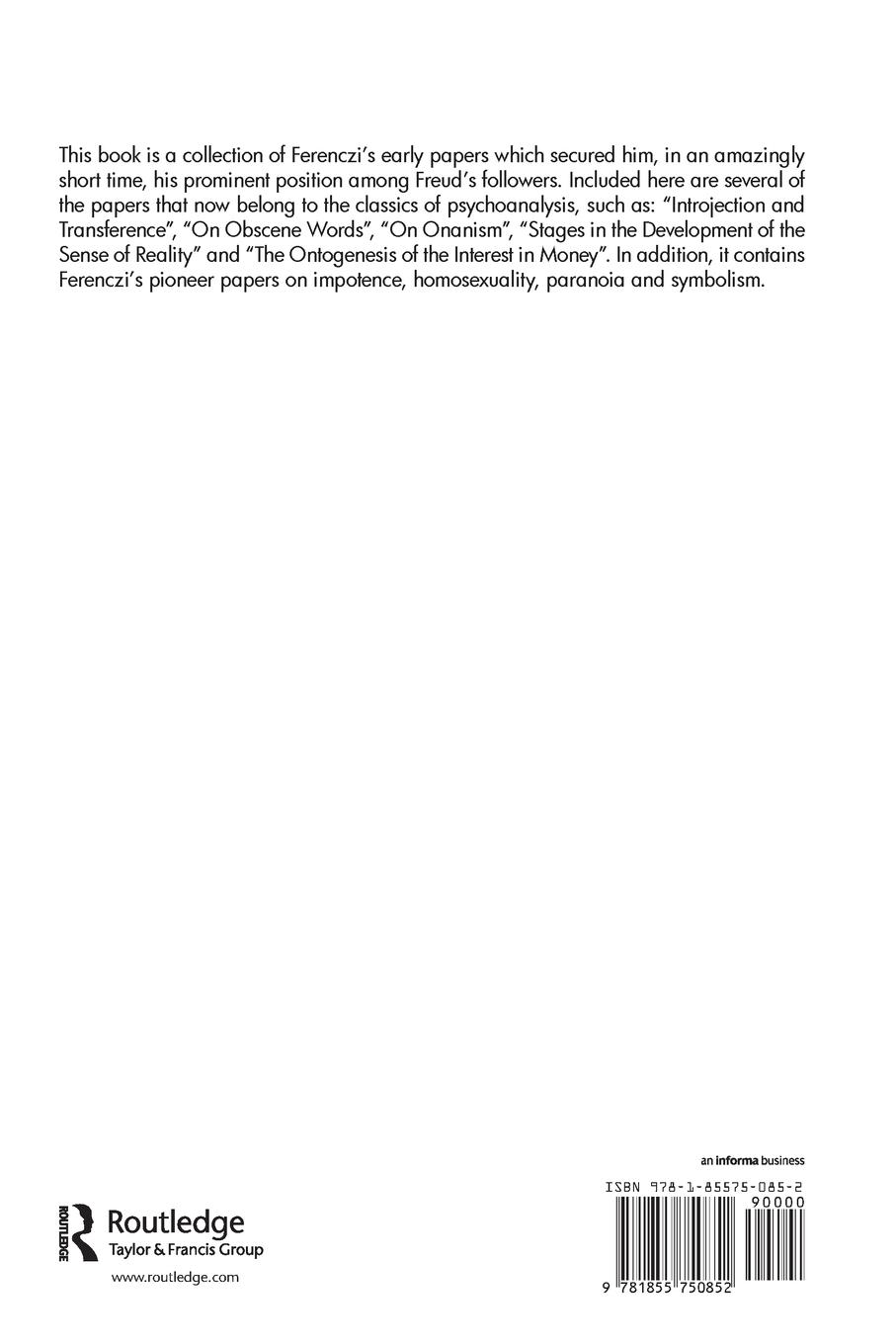 Rückseitencover First Contributions to Psycho-analysis