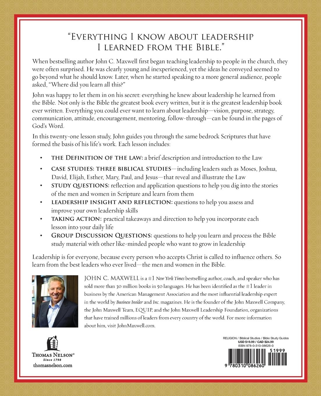 Rückseitencover The 21 Laws of Leadership in the Bible