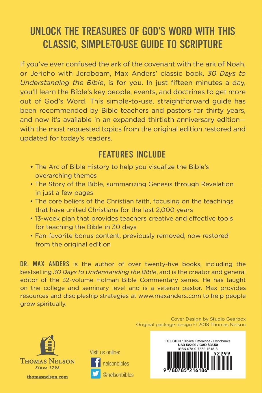 Rückseitencover The 30 Days to Understanding the Bible, 30th Anniversary
