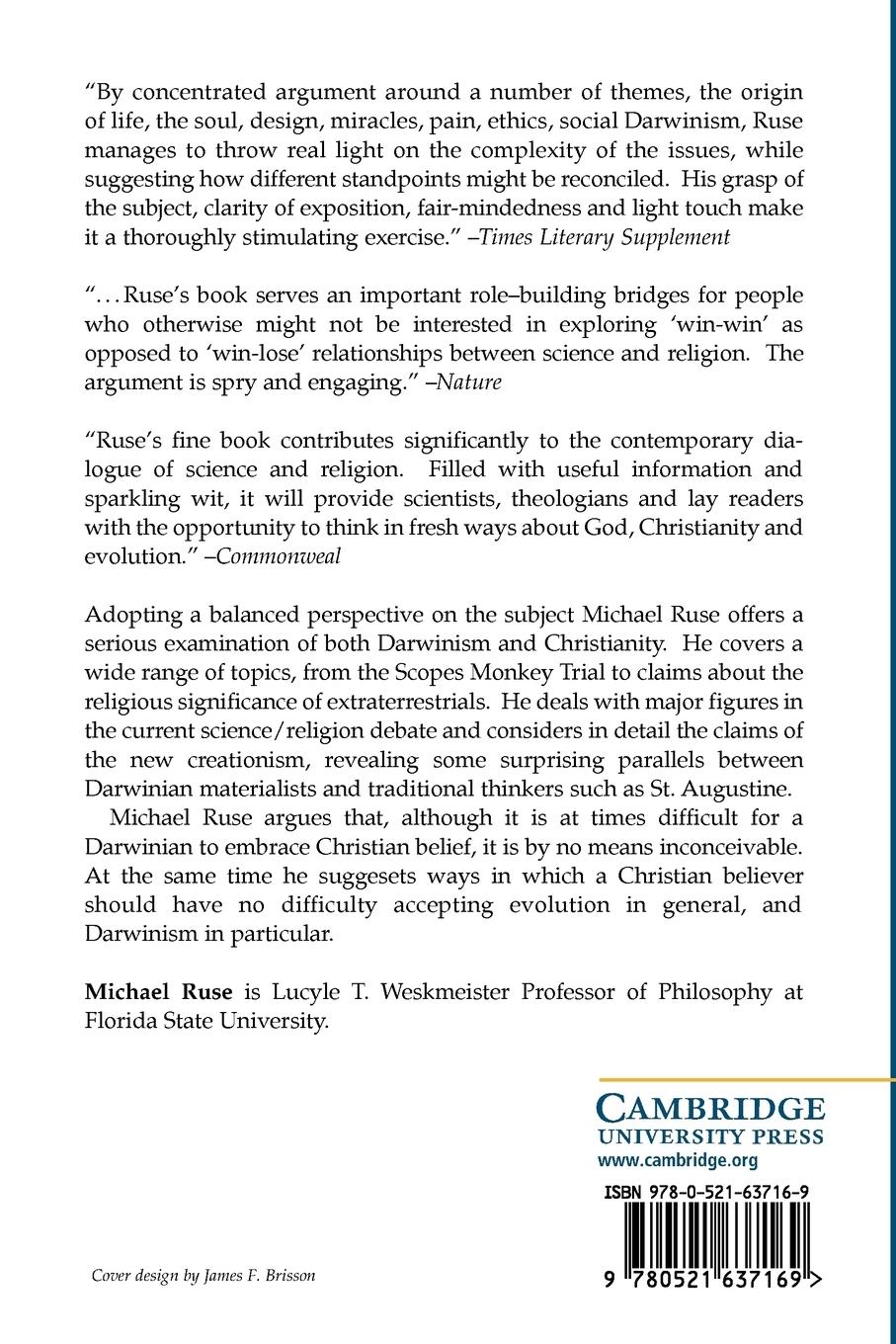 Rückseitencover Can a Darwinian Be a Christian?