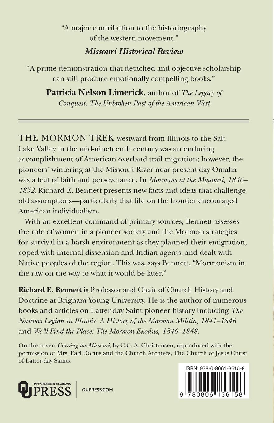 Rückseitencover Mormons at the Missouri: Winter Quarters, 1846-1852