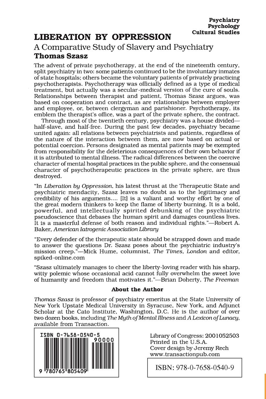 Rückseitencover Liberation by Oppression