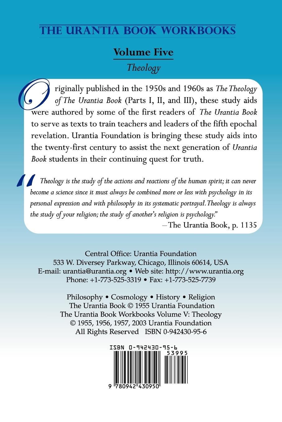 Rückseitencover The Urantia Book Workbooks: Volume 5 - Theology