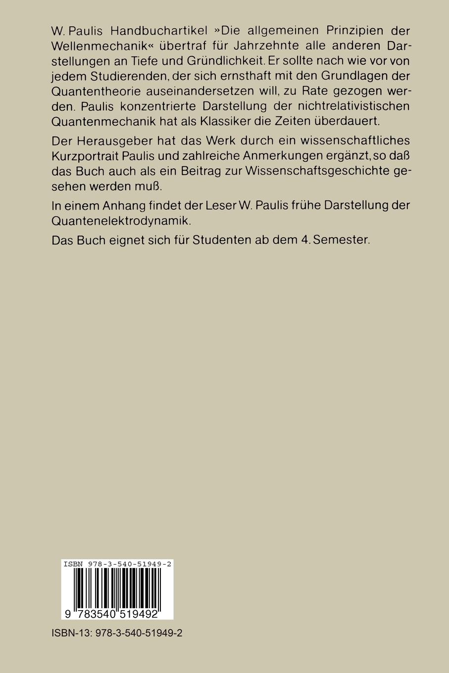 Rückseitencover Die allgemeinen Prinzipien der Wellenmechanik