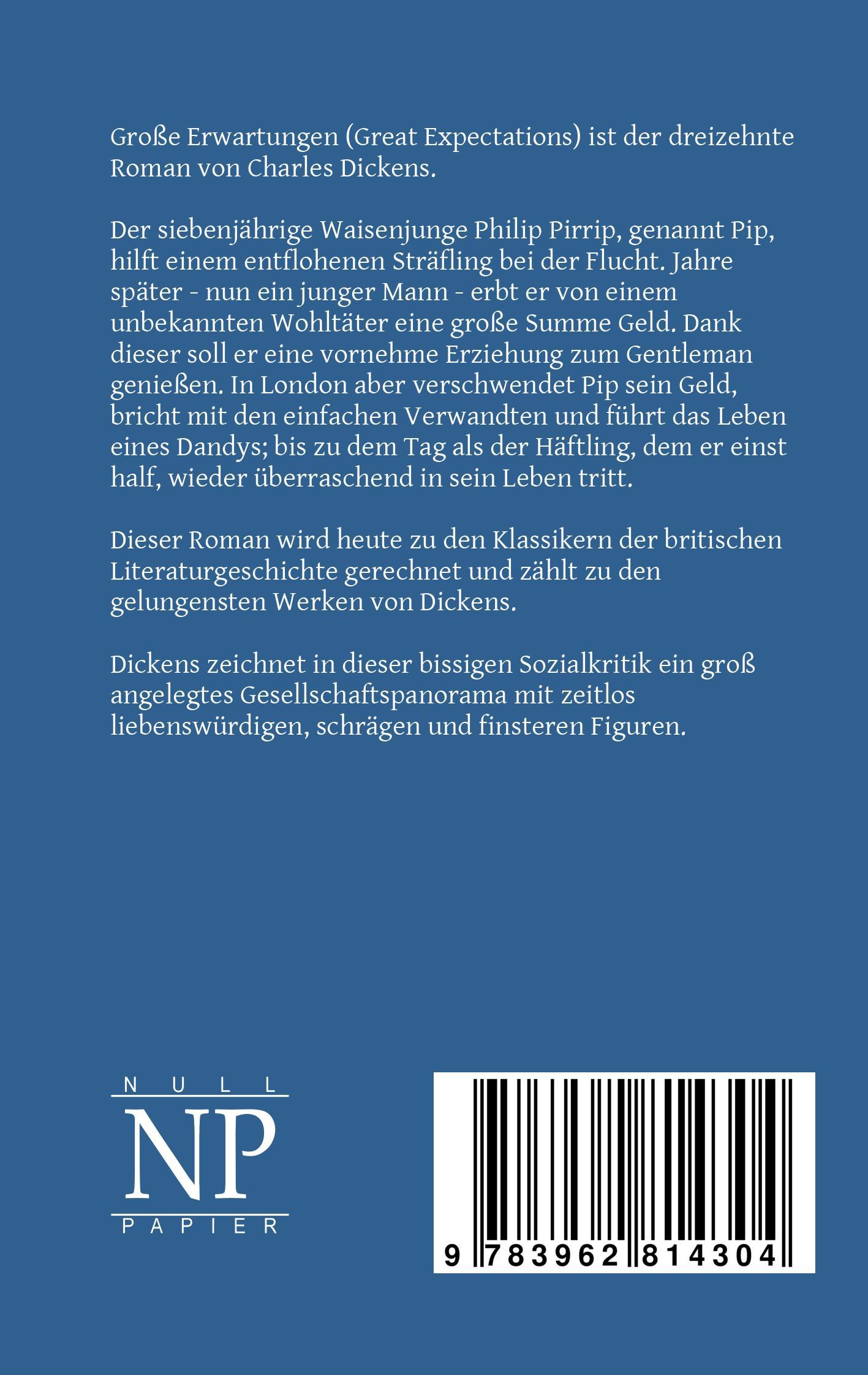 Rückseitencover Große Erwartungen