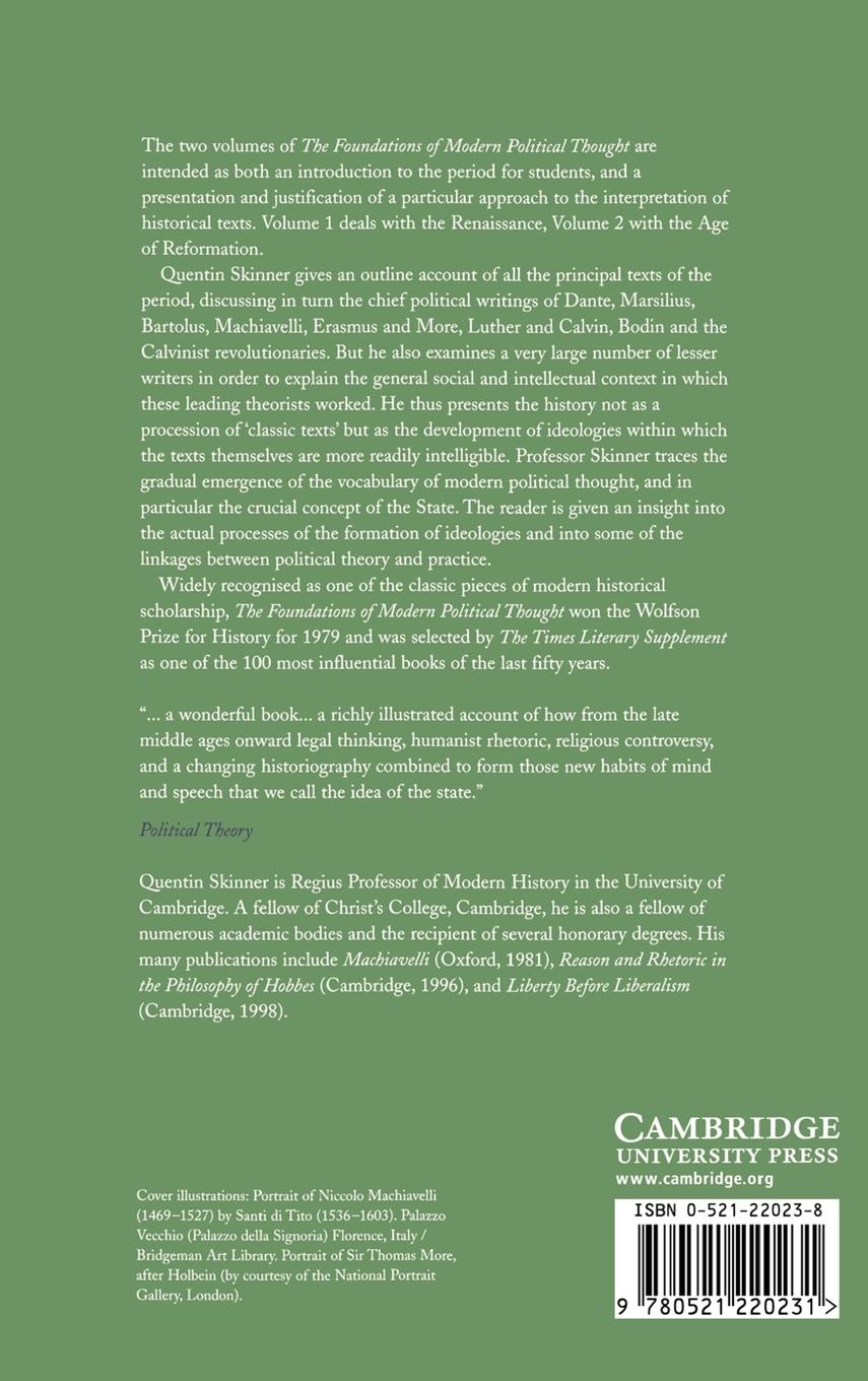 Rückseitencover The Foundations of Modern Political Thought