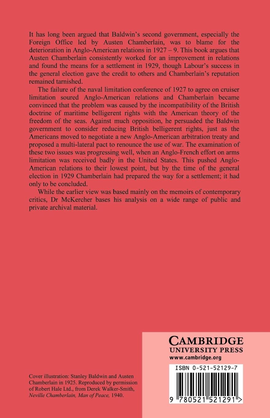Rückseitencover The Second Baldwin Government and the United States, 1924 1929