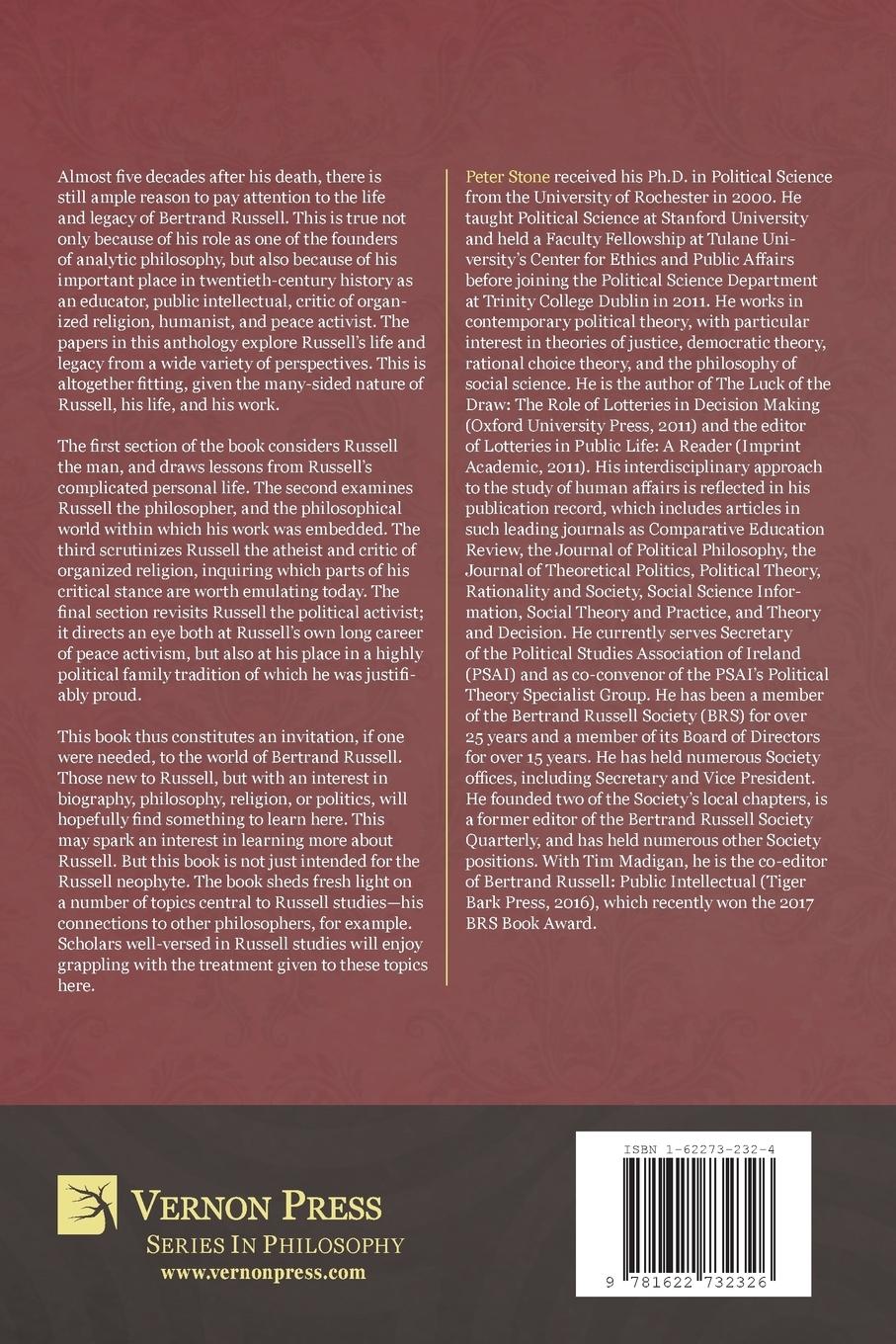 Rückseitencover Bertrand Russell's Life and Legacy