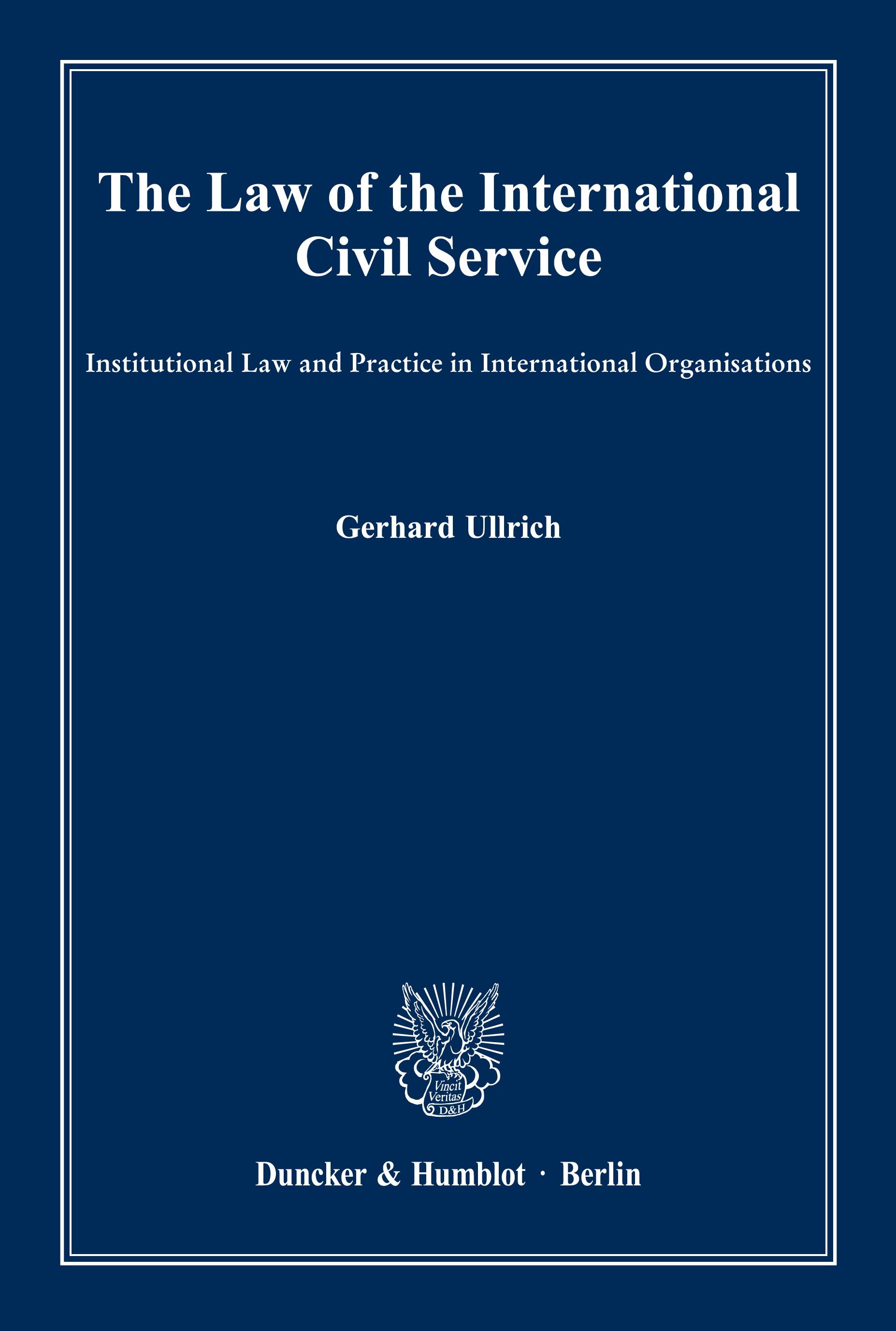 Vorderes Coverbild The Law of the International Civil Service.