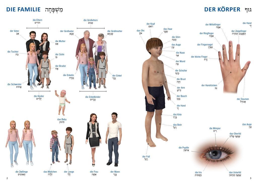 Beispielinhalt (Bild) Bildwörterbuch für Kinder und Eltern Hebräisch-Deutsch