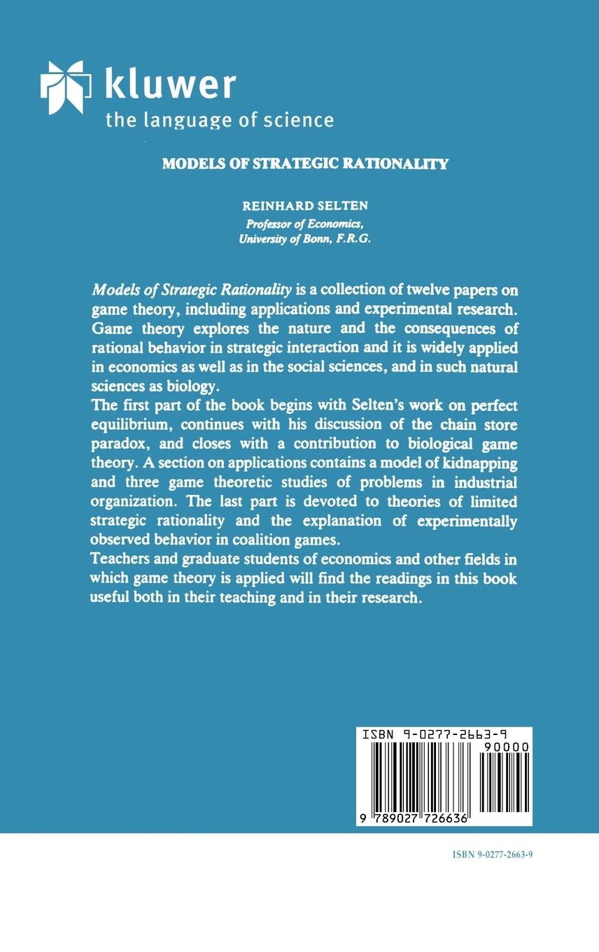 Rückseitencover Models of Strategic Rationality