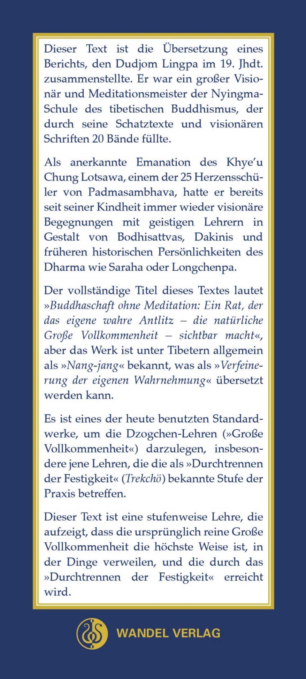 Beispielinhalt (Bild) Buddhaschaft ohne Meditation