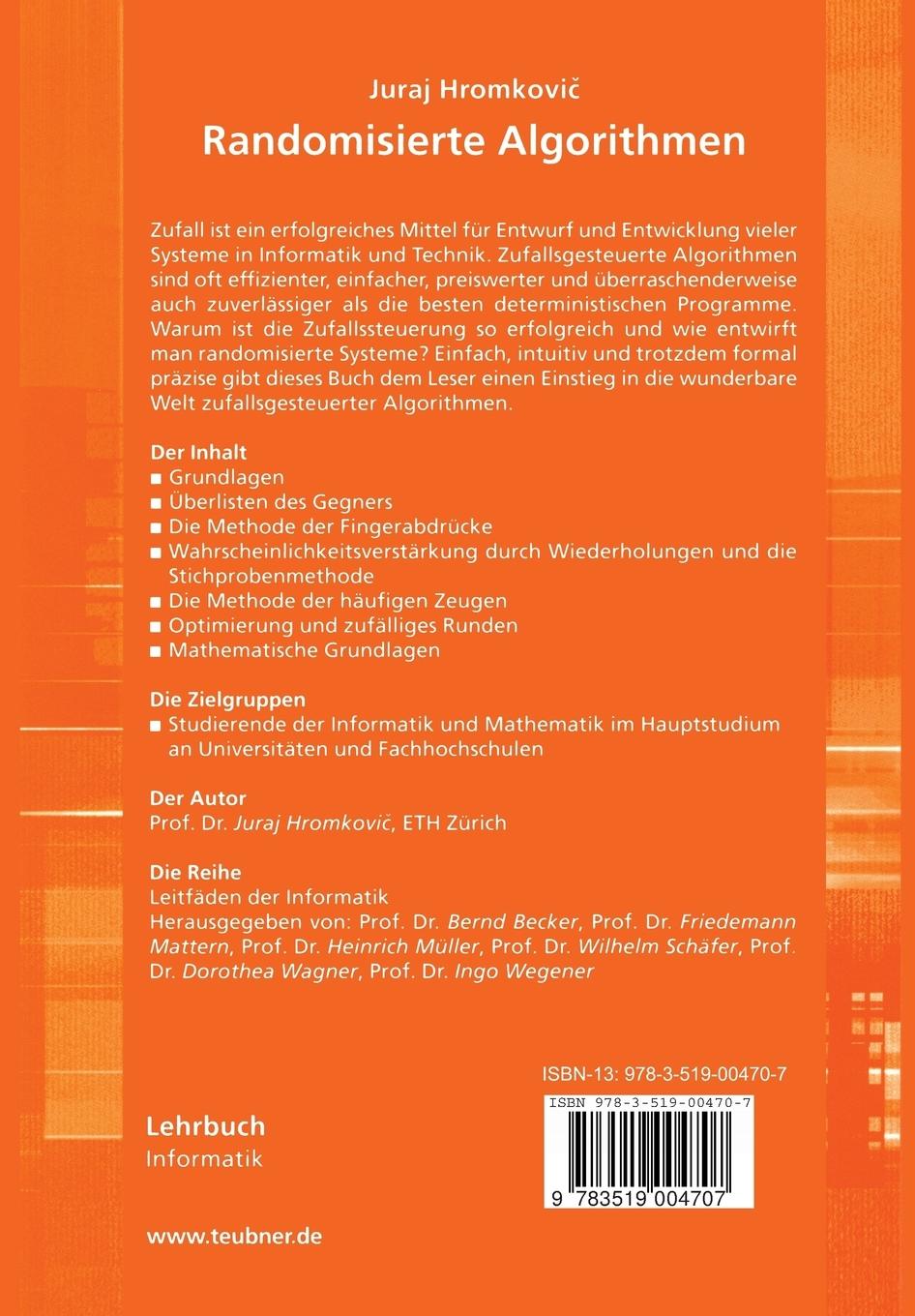 Rückseitencover Randomisierte Algorithmen