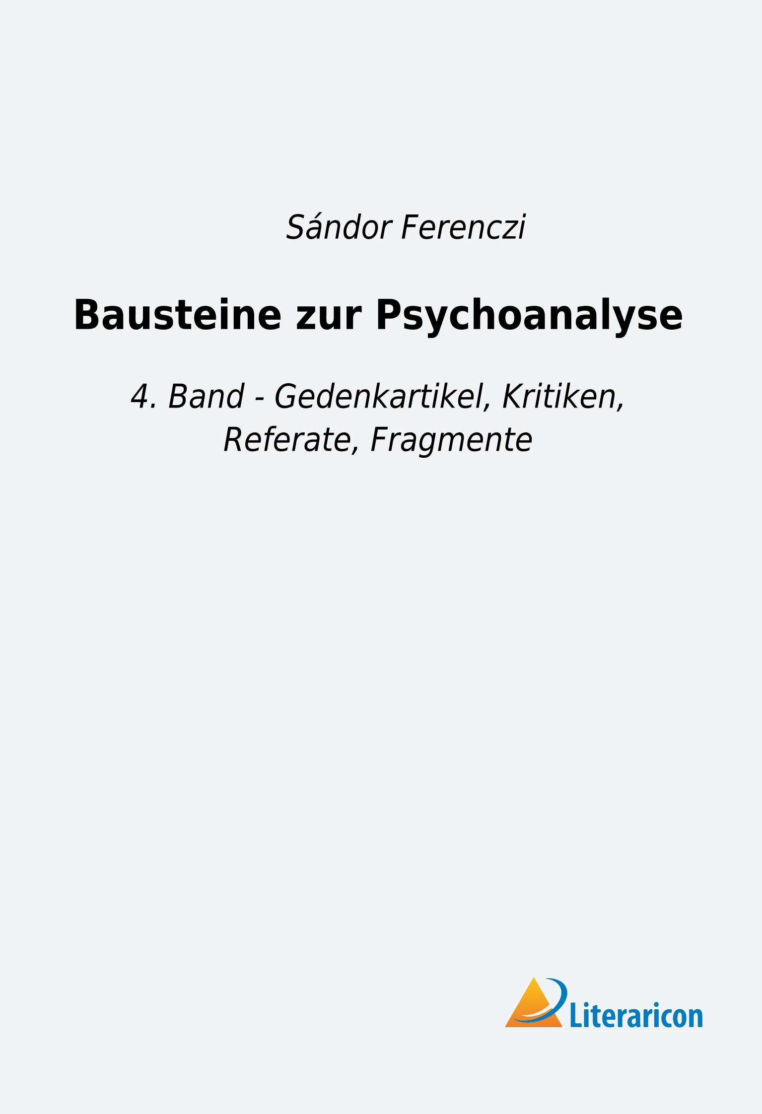 Vorderes Coverbild Bausteine zur Psychoanalyse