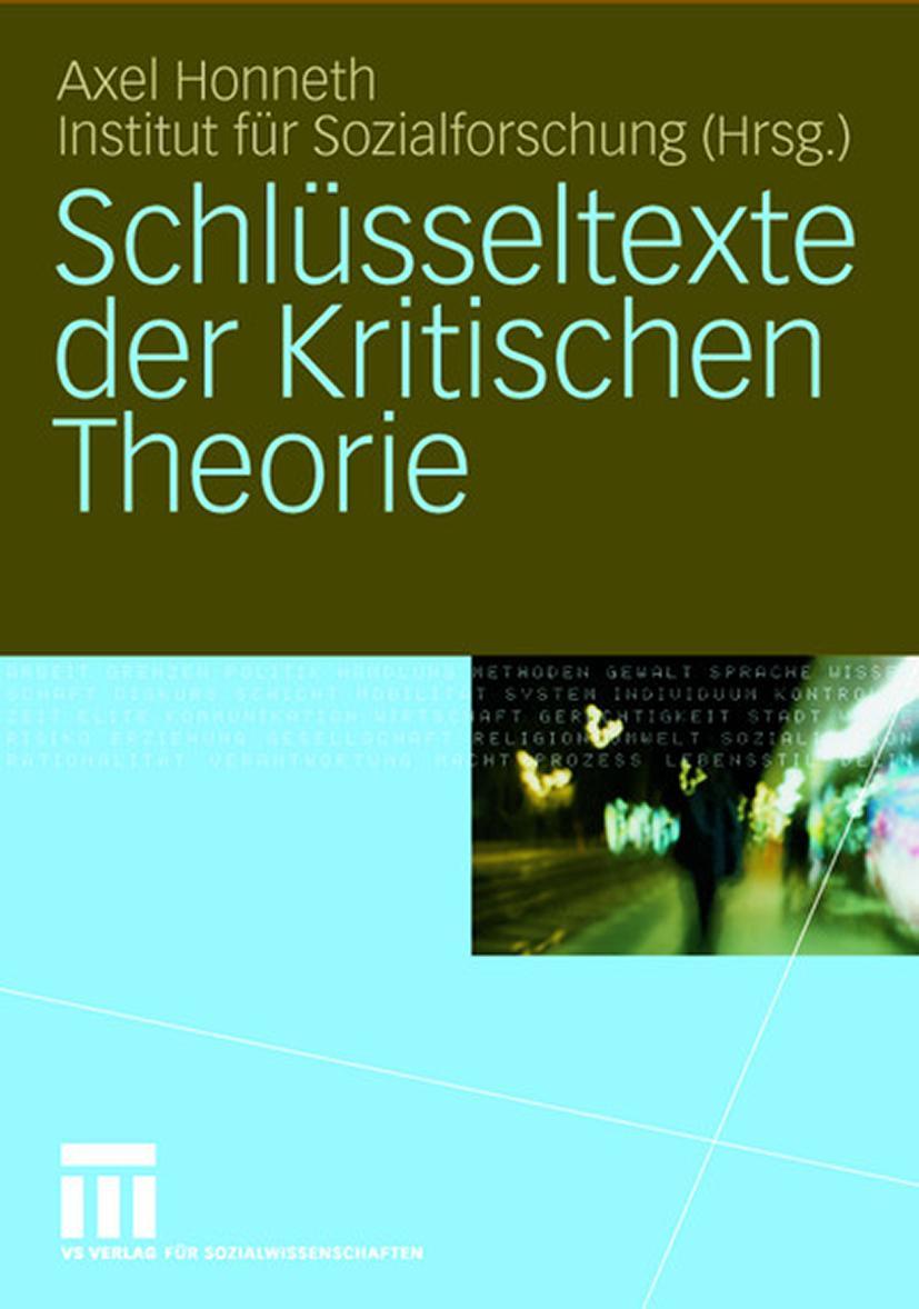 Vorderes Coverbild Schlüsseltexte der Kritischen Theorie