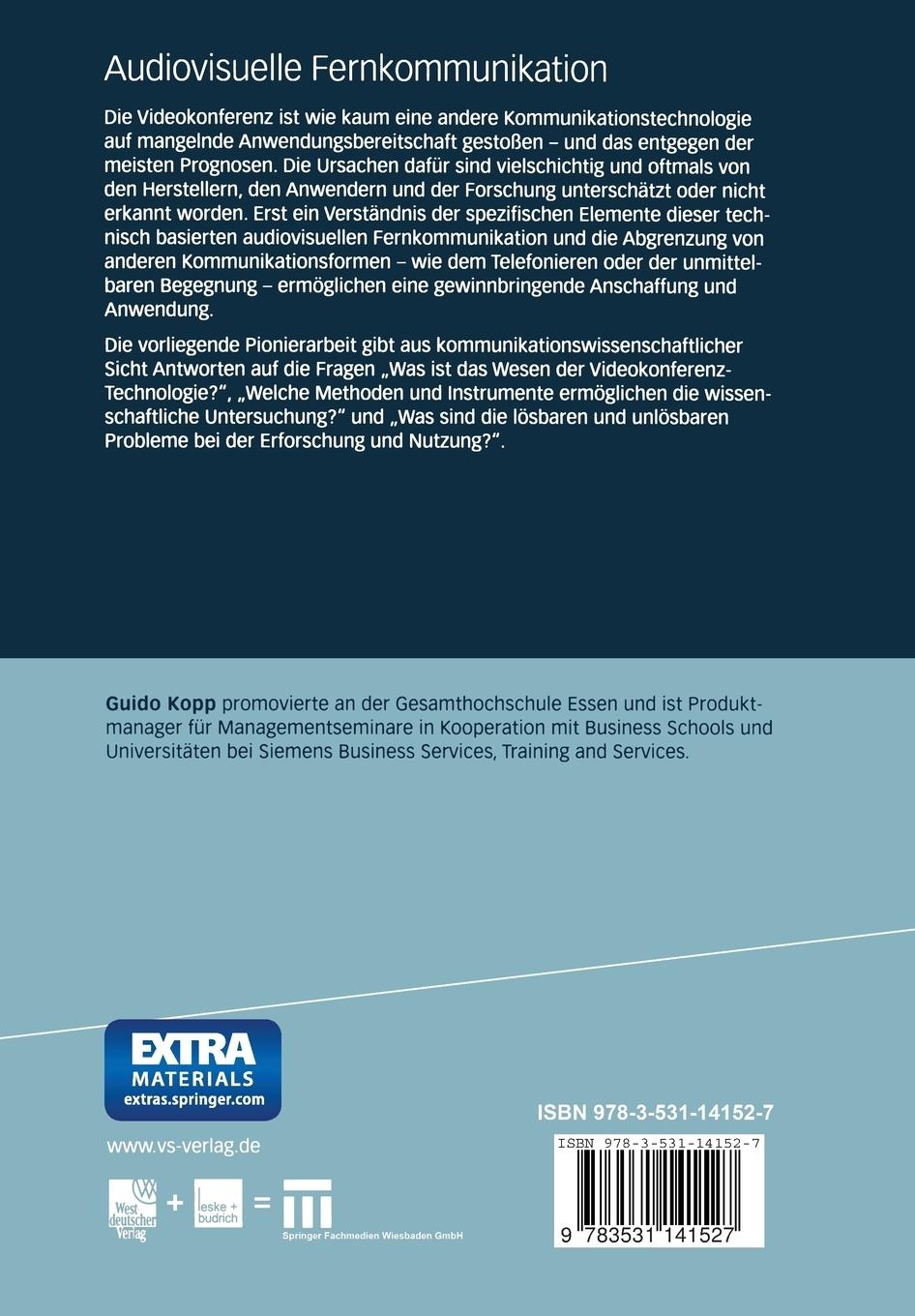 Rückseitencover Audiovisuelle Fernkommunikation