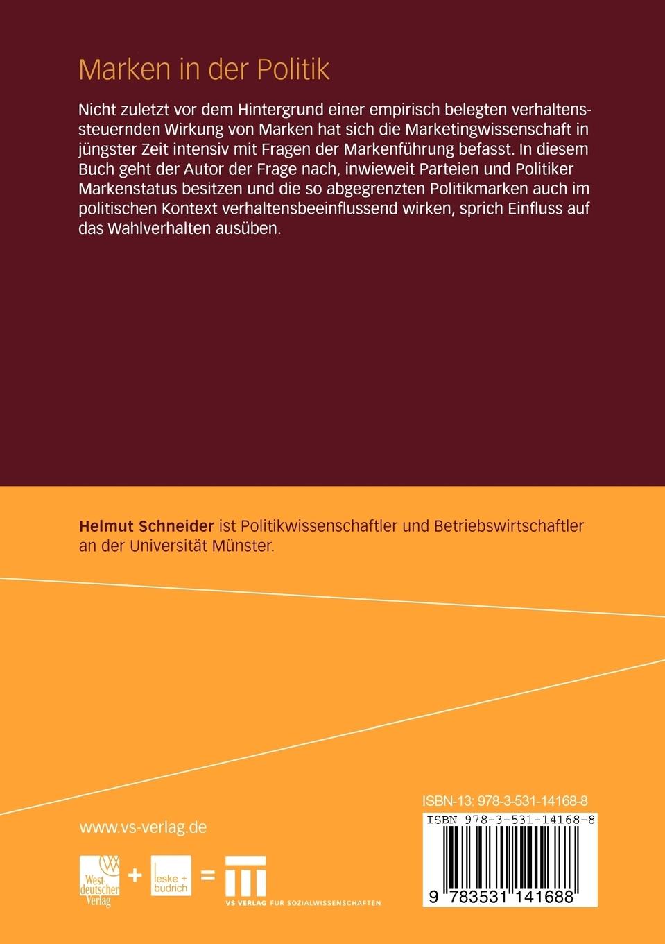 Rückseitencover Marken in der Politik