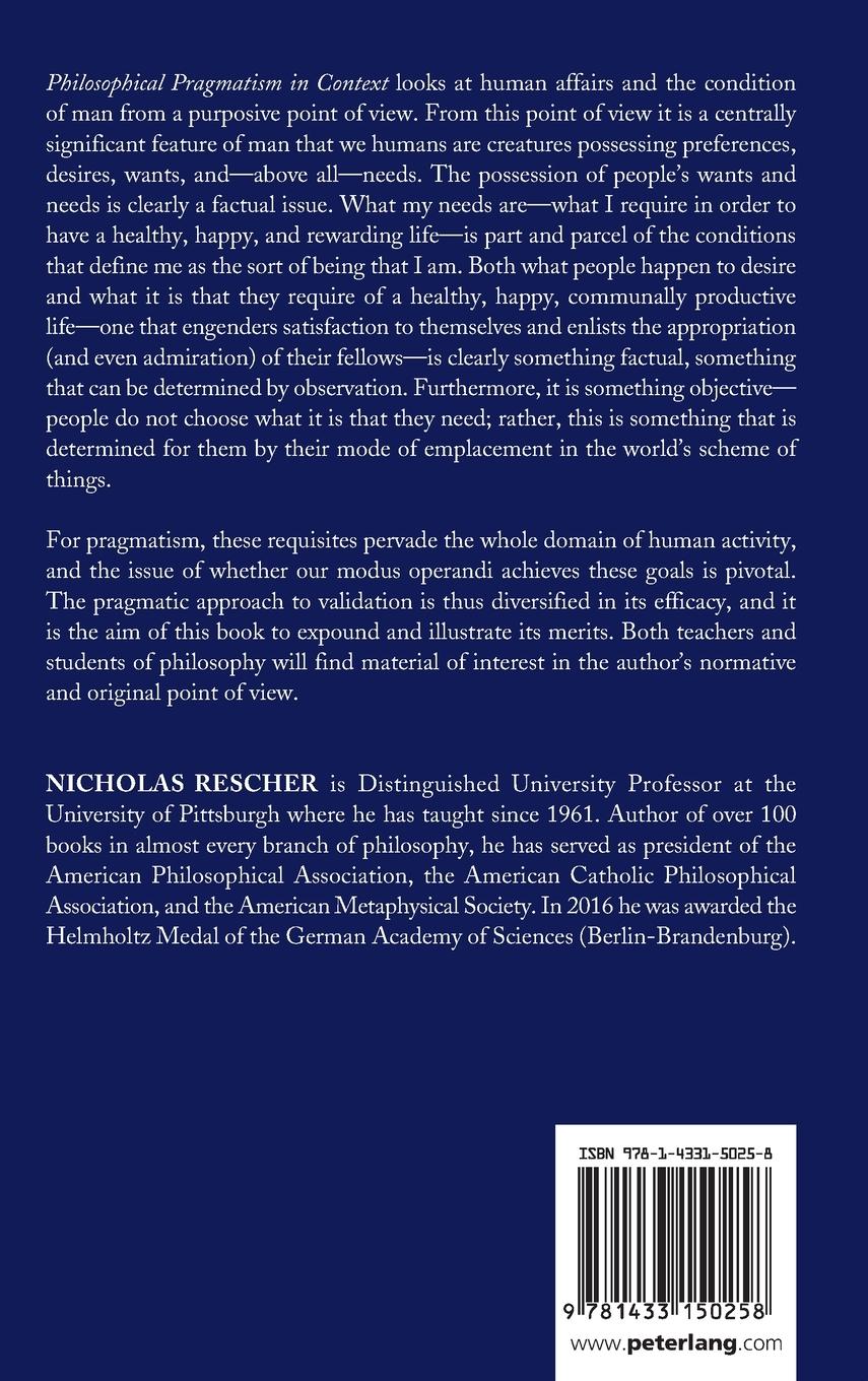 Rückseitencover Philosophical Pragmatism in Context