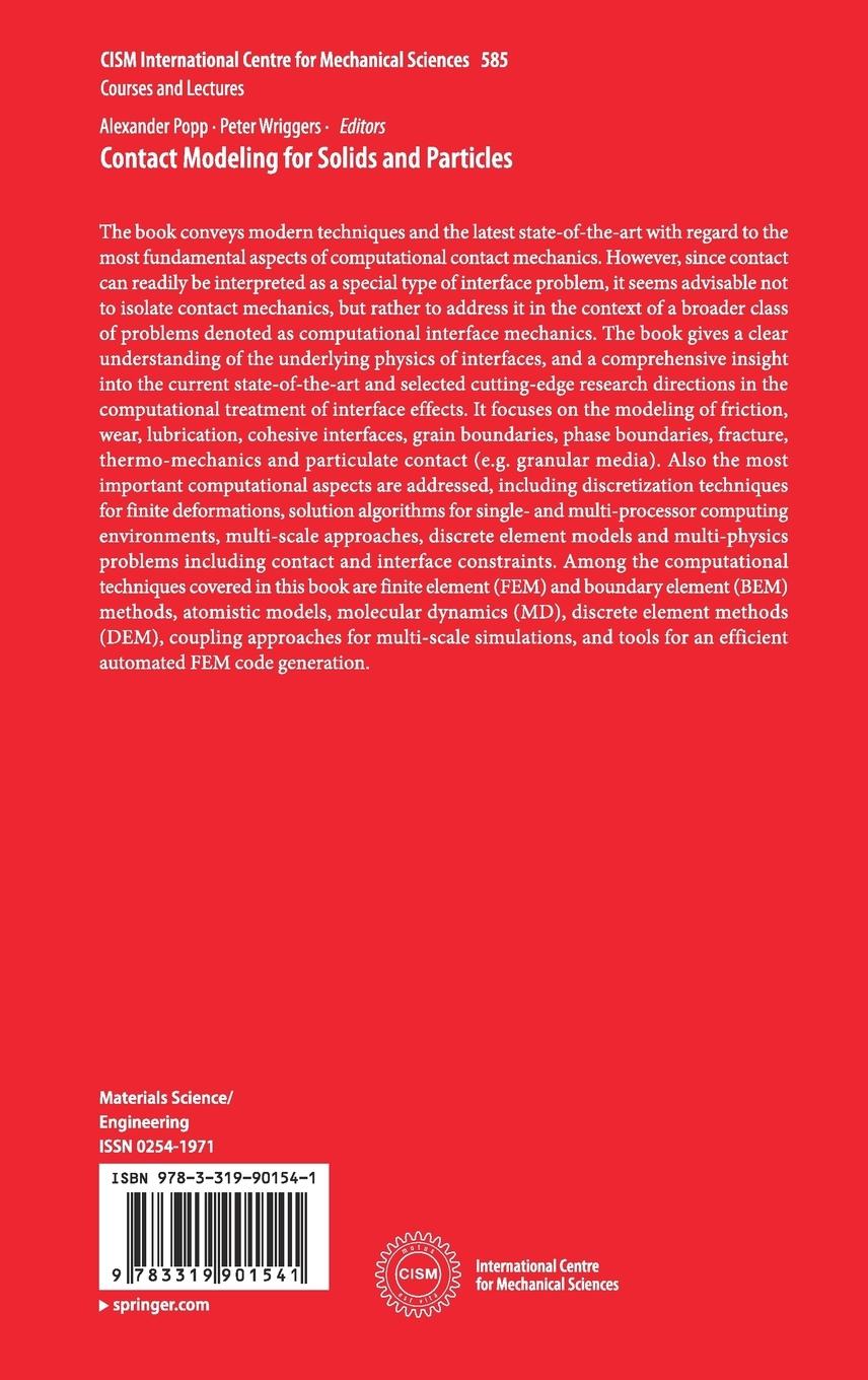 Rückseitencover Contact Modeling for Solids and Particles