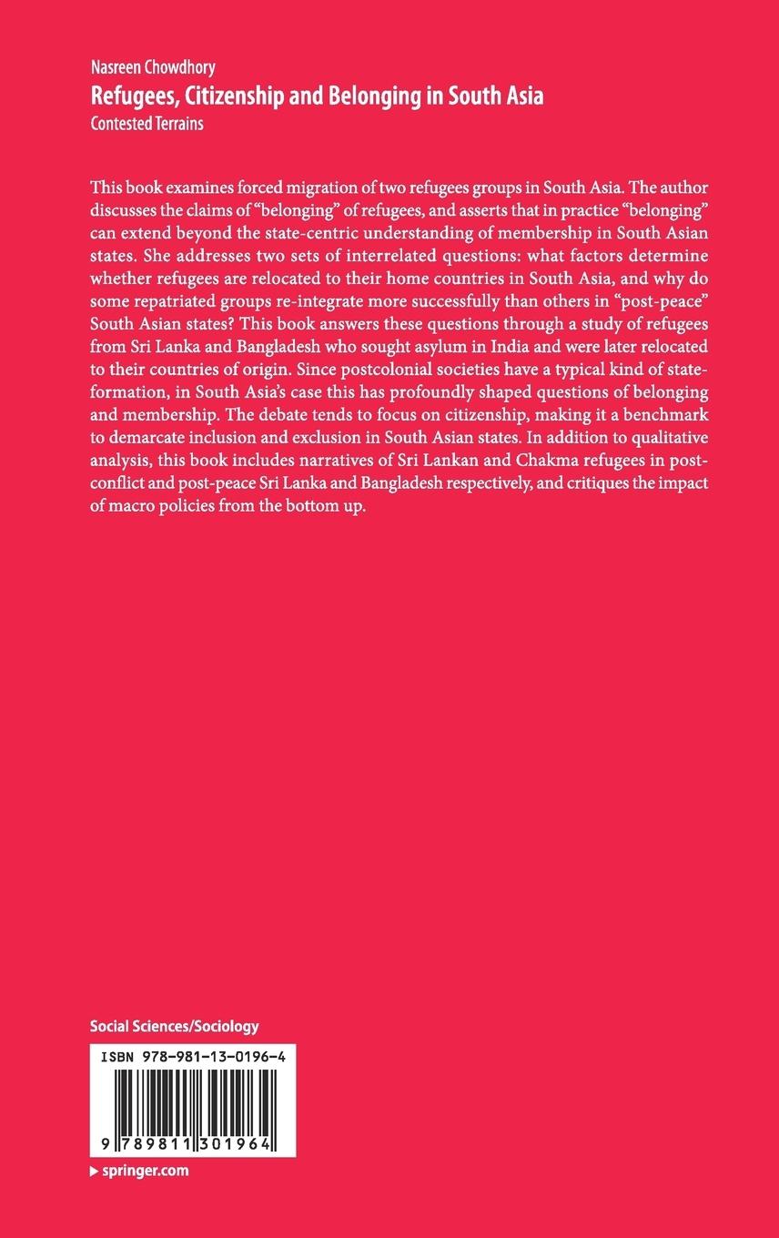 Rückseitencover Refugees, Citizenship and Belonging in South Asia