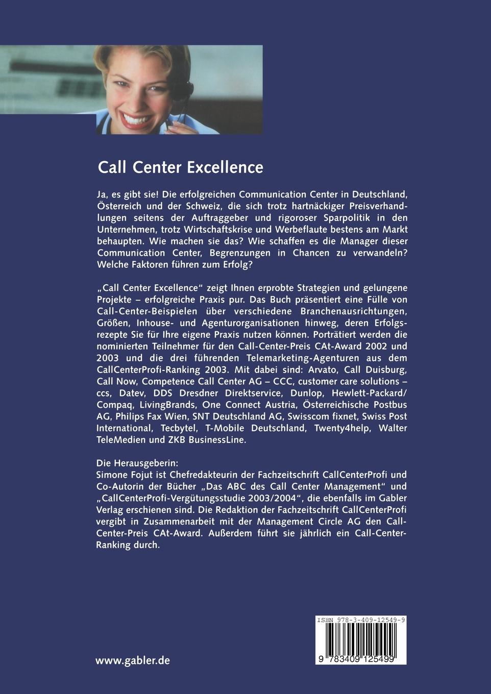 Rückseitencover Call Center Excellence