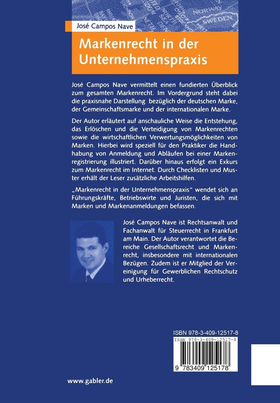 Rückseitencover Markenrecht in der Unternehmenspraxis