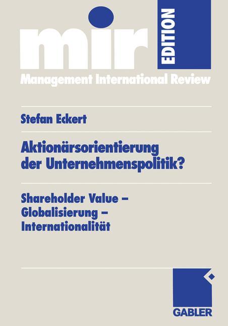 Vorderes Coverbild Aktionärsorientierung der Unternehmenspolitik?
