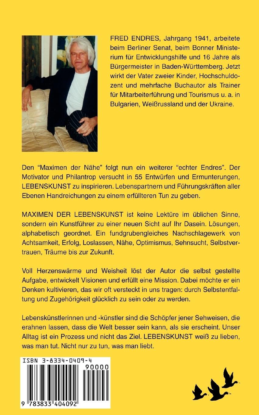 Rückseitencover Maximen der Lebenskunst