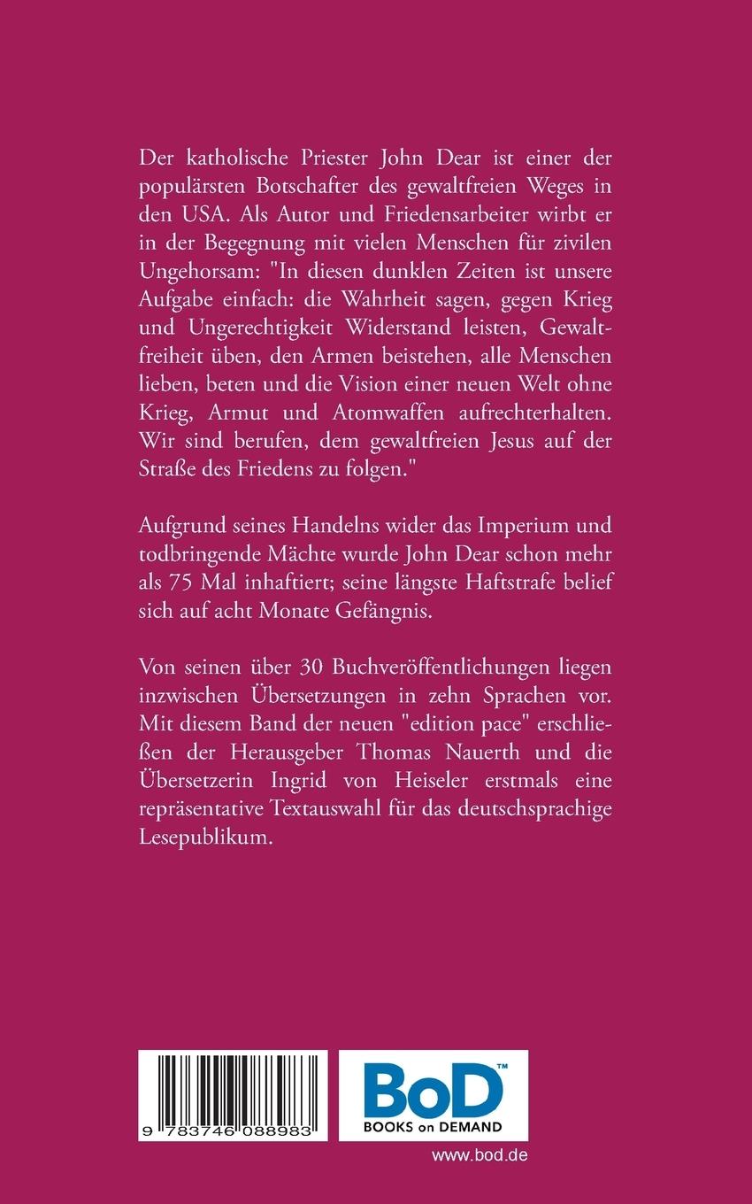 Rückseitencover Ein Mensch des Friedens und der Gewaltfreiheit werden