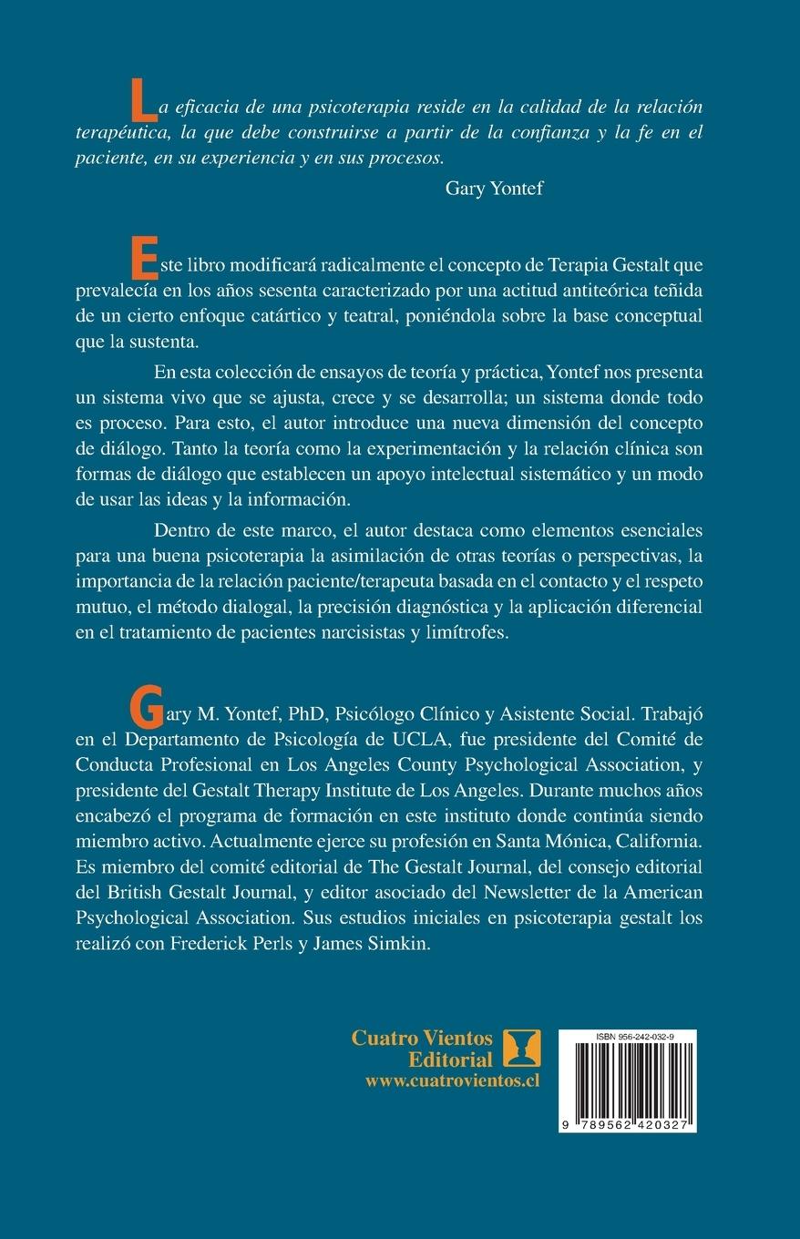 Rückseitencover Proceso y diálogo en psicoterapia gestáltica
