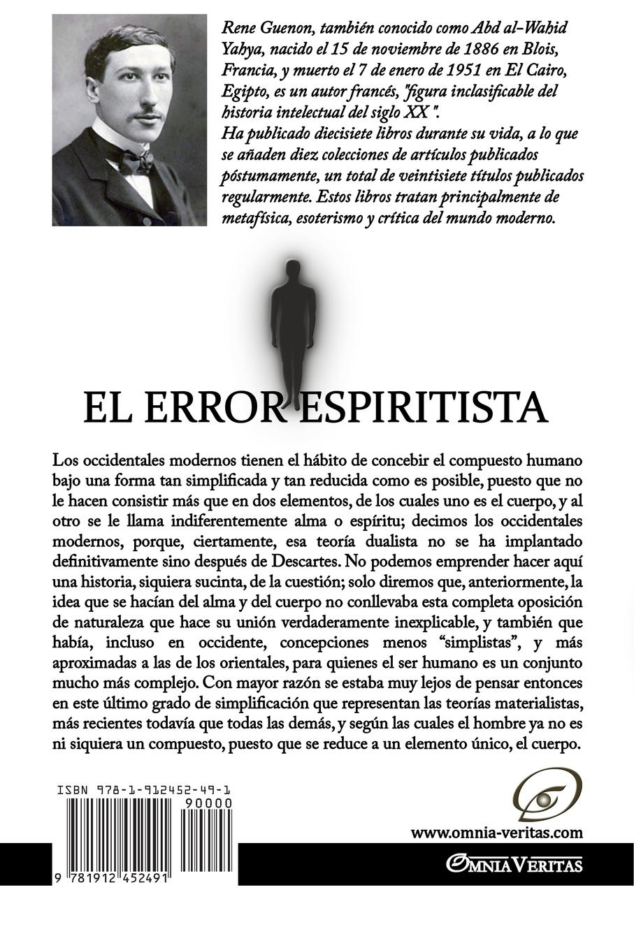 Rückseitencover El error espiritista