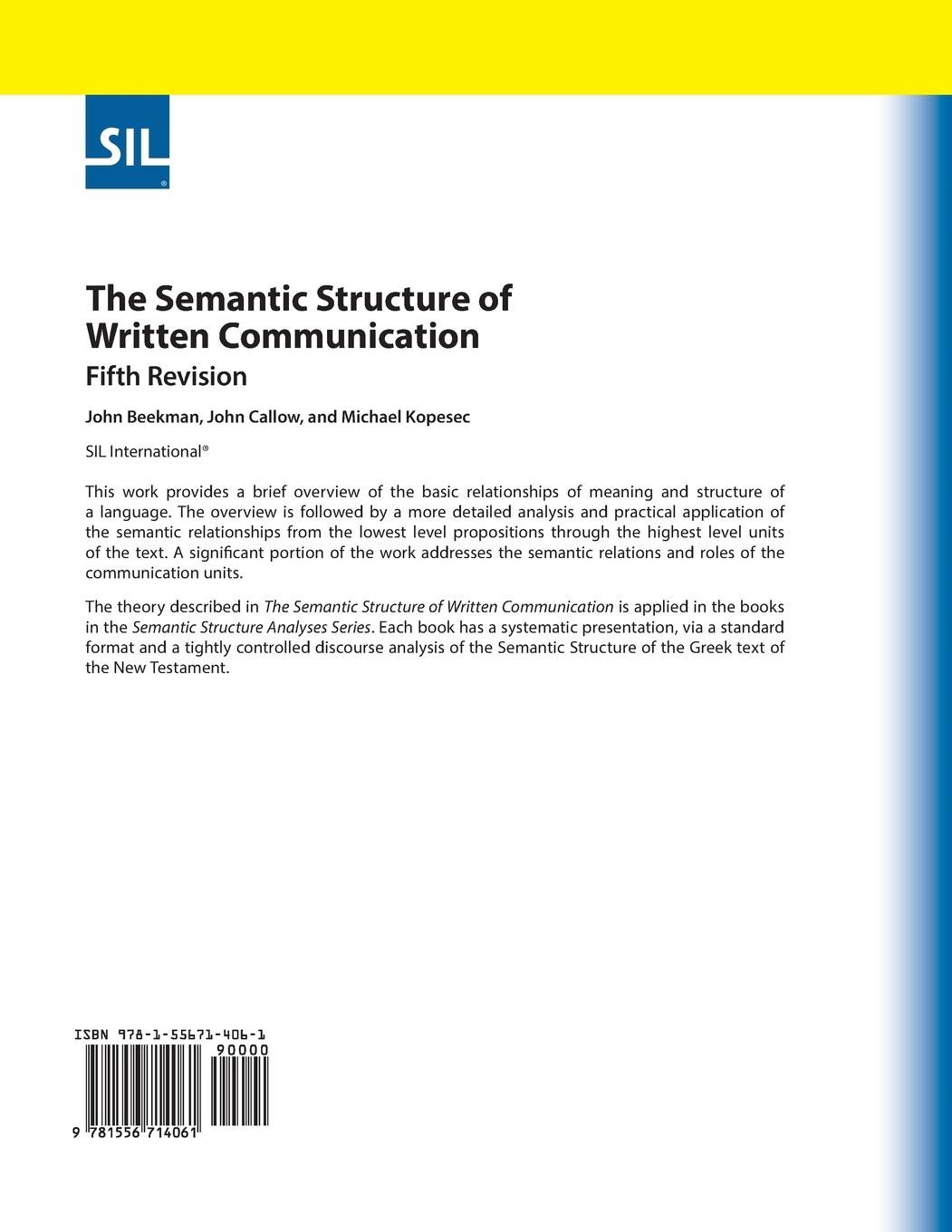 Rückseitencover The Semantic Structure of Written Communication