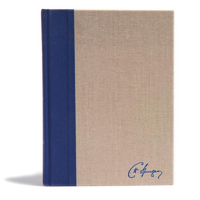 Vorderes Coverbild KJV Spurgeon Study Bible, Navy/Tan Cloth-Over-Board
