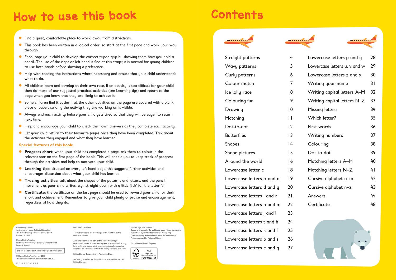Beispielinhalt (Bild) Writing Bumper Book Ages 3-5