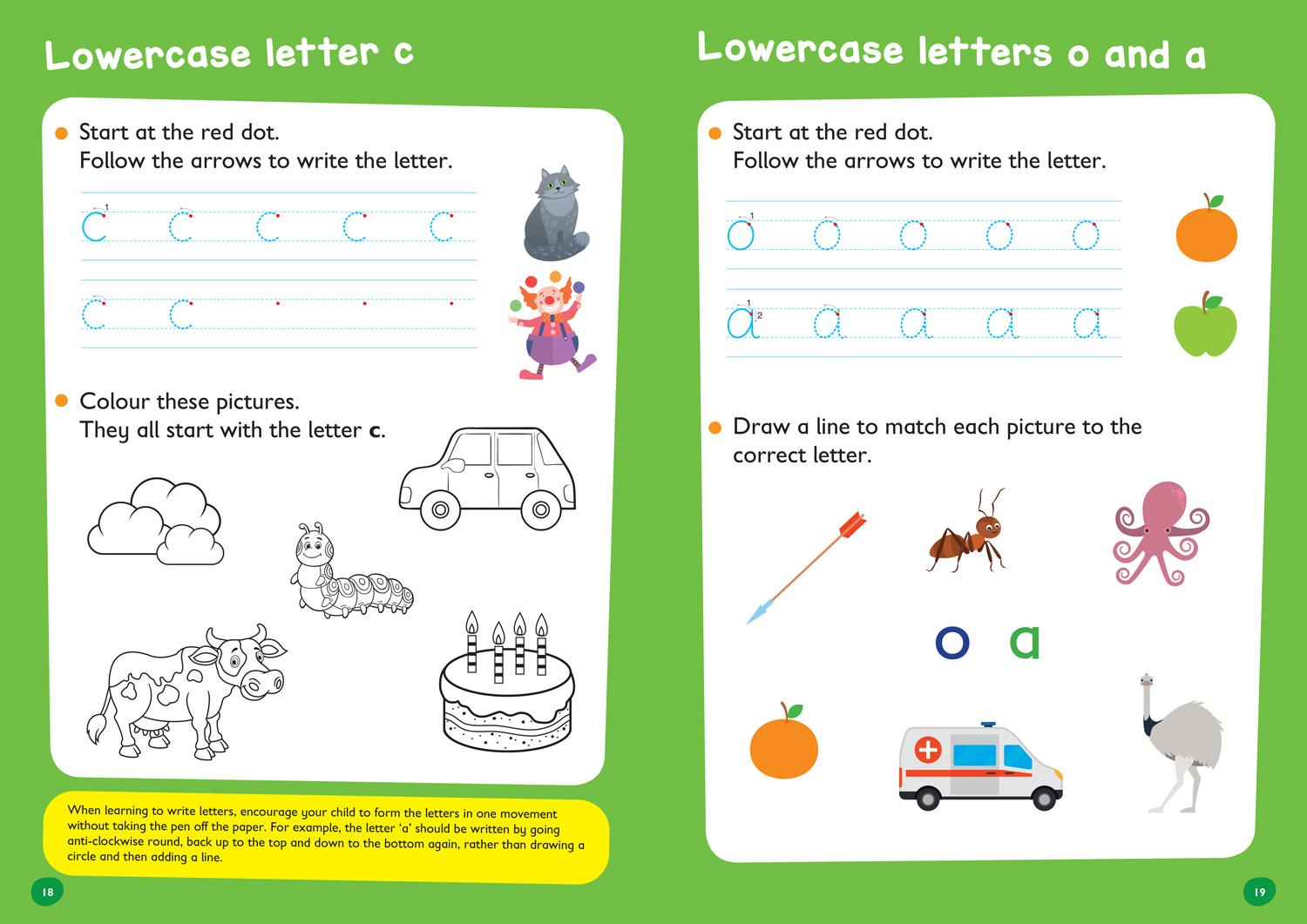 Beispielinhalt (Bild) Writing Bumper Book Ages 3-5