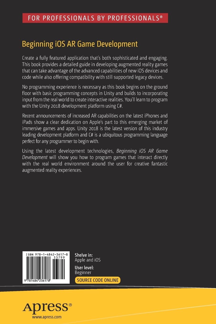 Rückseitencover Beginning iOS AR Game Development