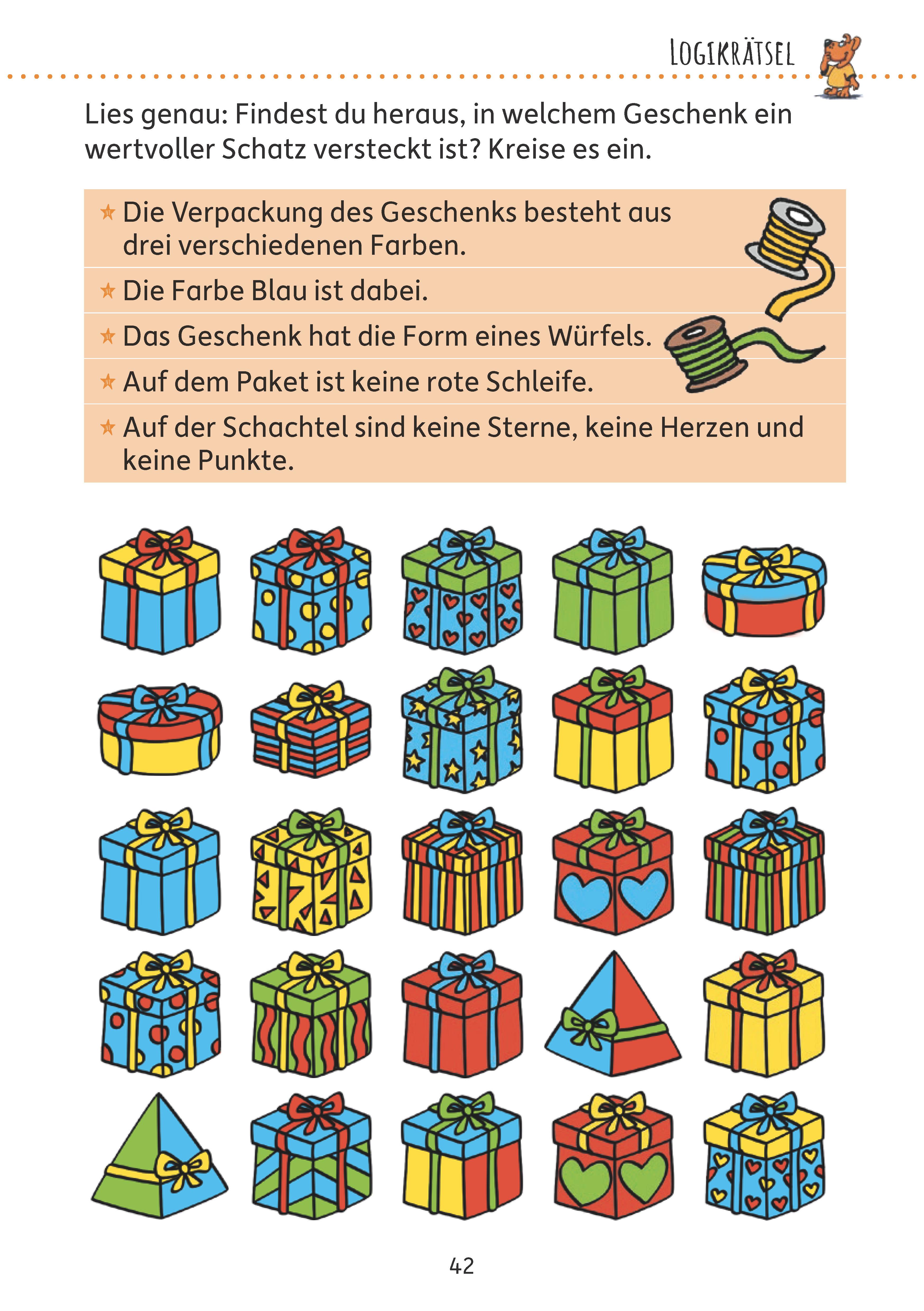 Beispielinhalt (Bild) Rätselblock ab 9 Jahre, Band 1, A5-Block