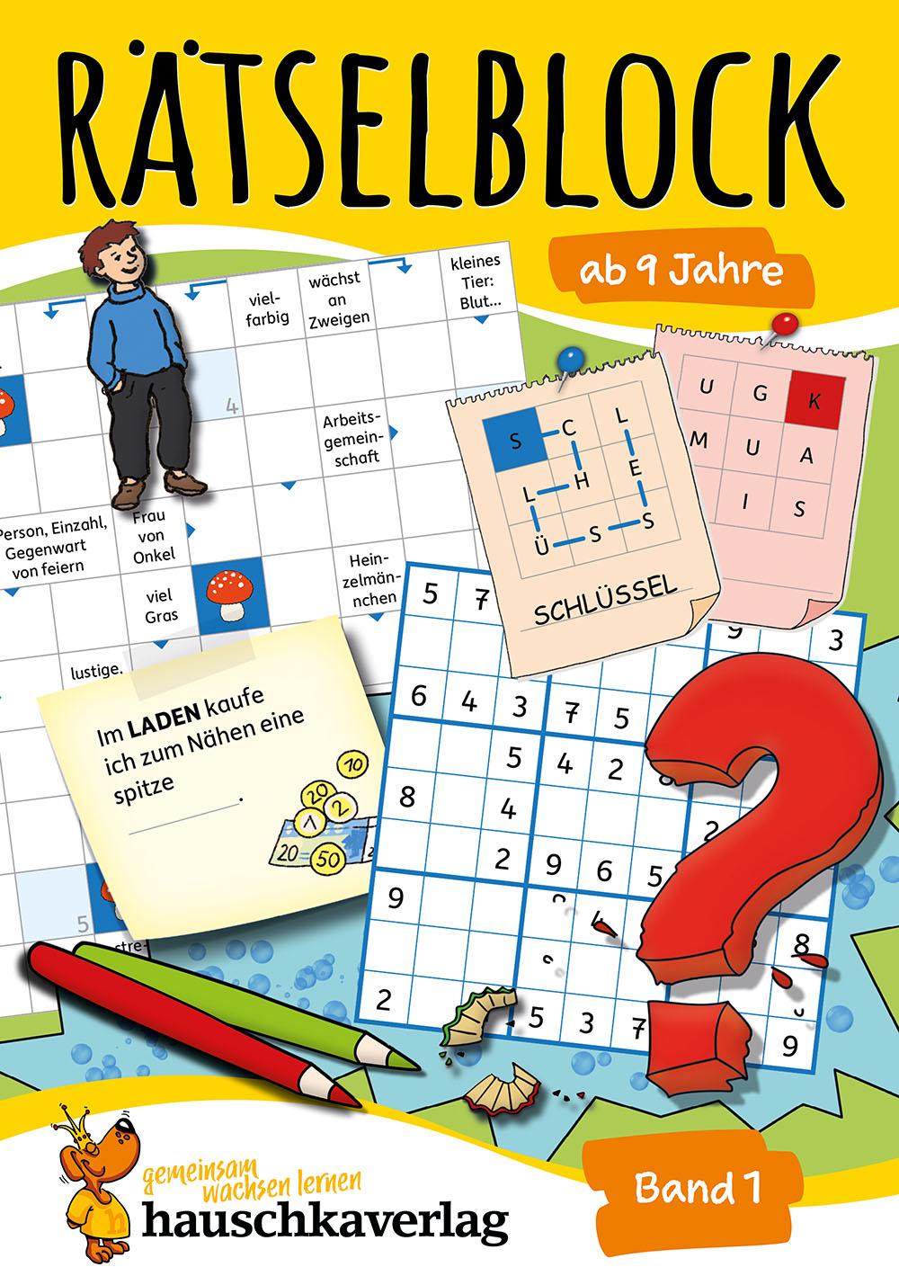Vorderes Coverbild Rätselblock ab 9 Jahre, Band 1, A5-Block