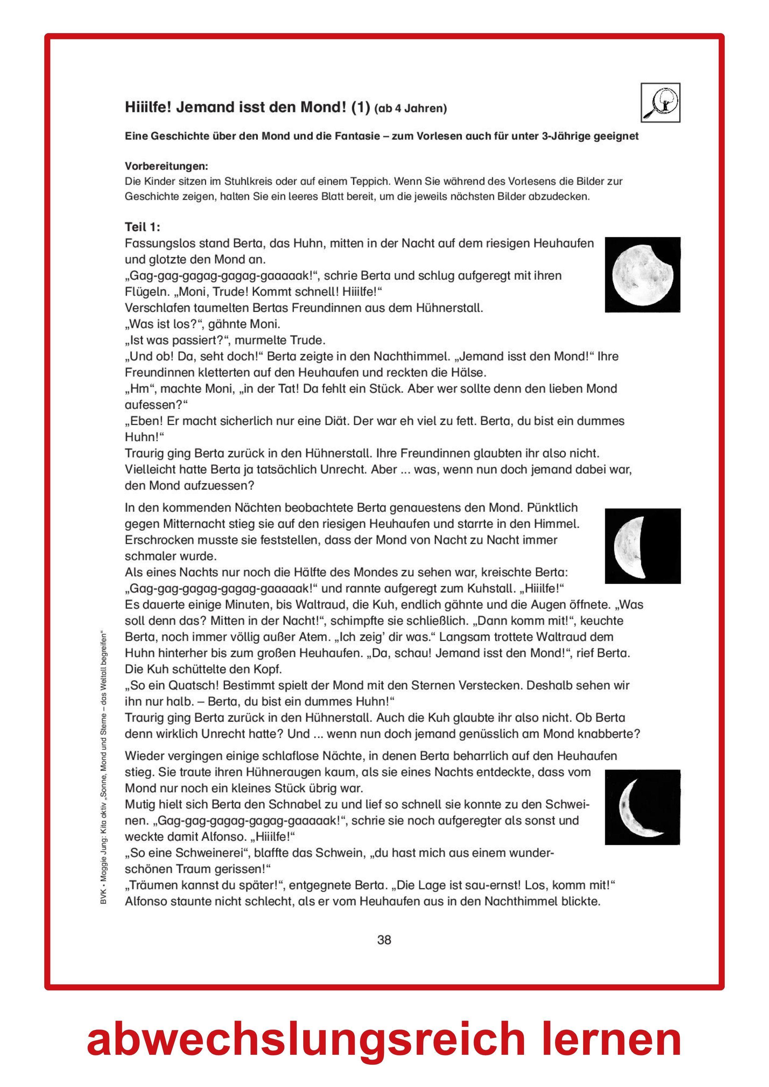 Beispielinhalt (Bild) Kita aktiv: Projektmappe Sonne, Mond und Sterne