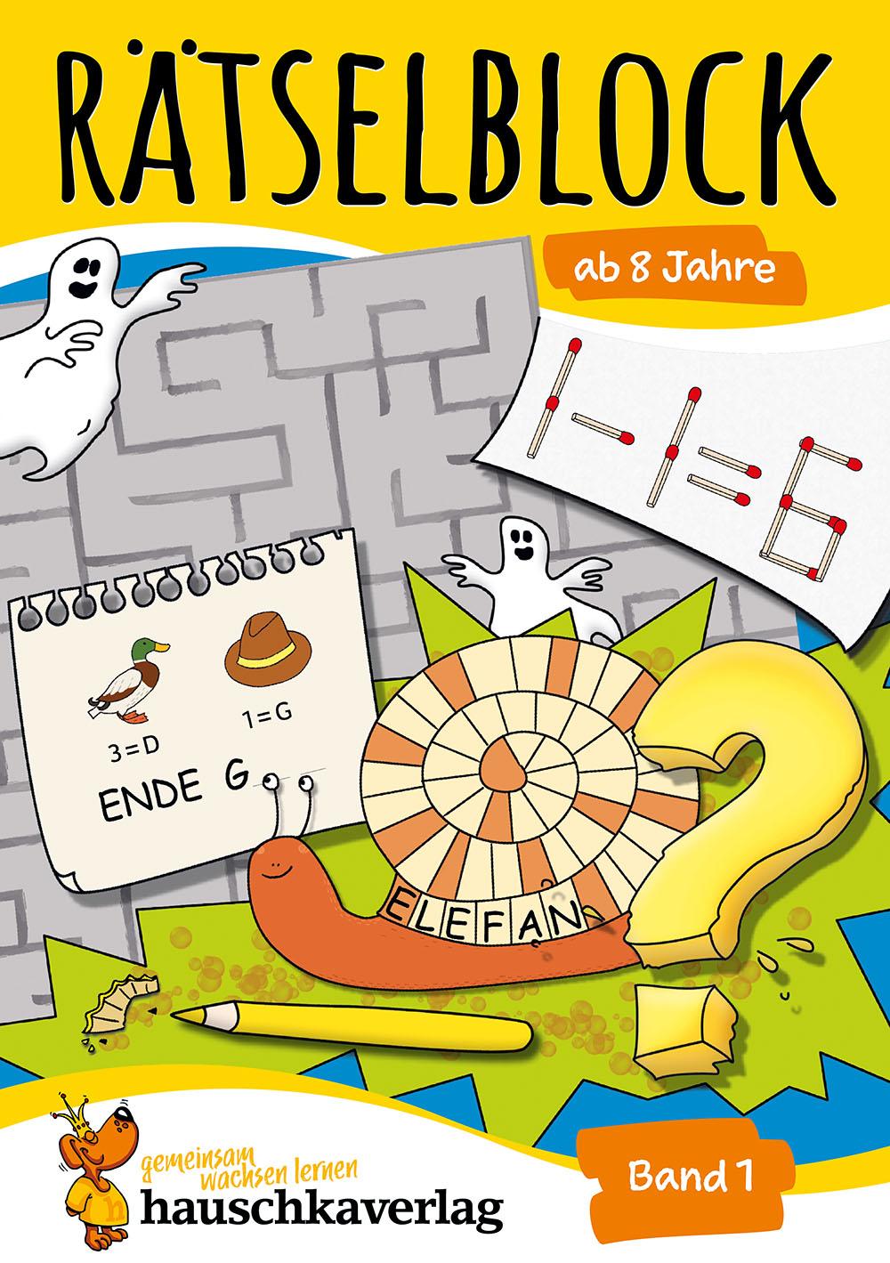 Vorderes Coverbild Rätselblock ab 8 Jahre, Band 1, A5-Block