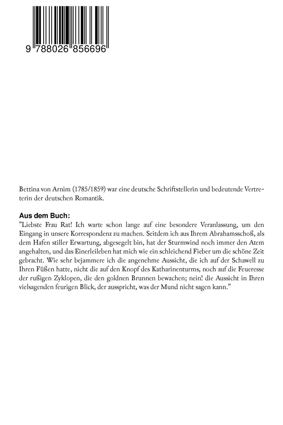 Rückseitencover Goethes Briefwechsel mit einem Kinde