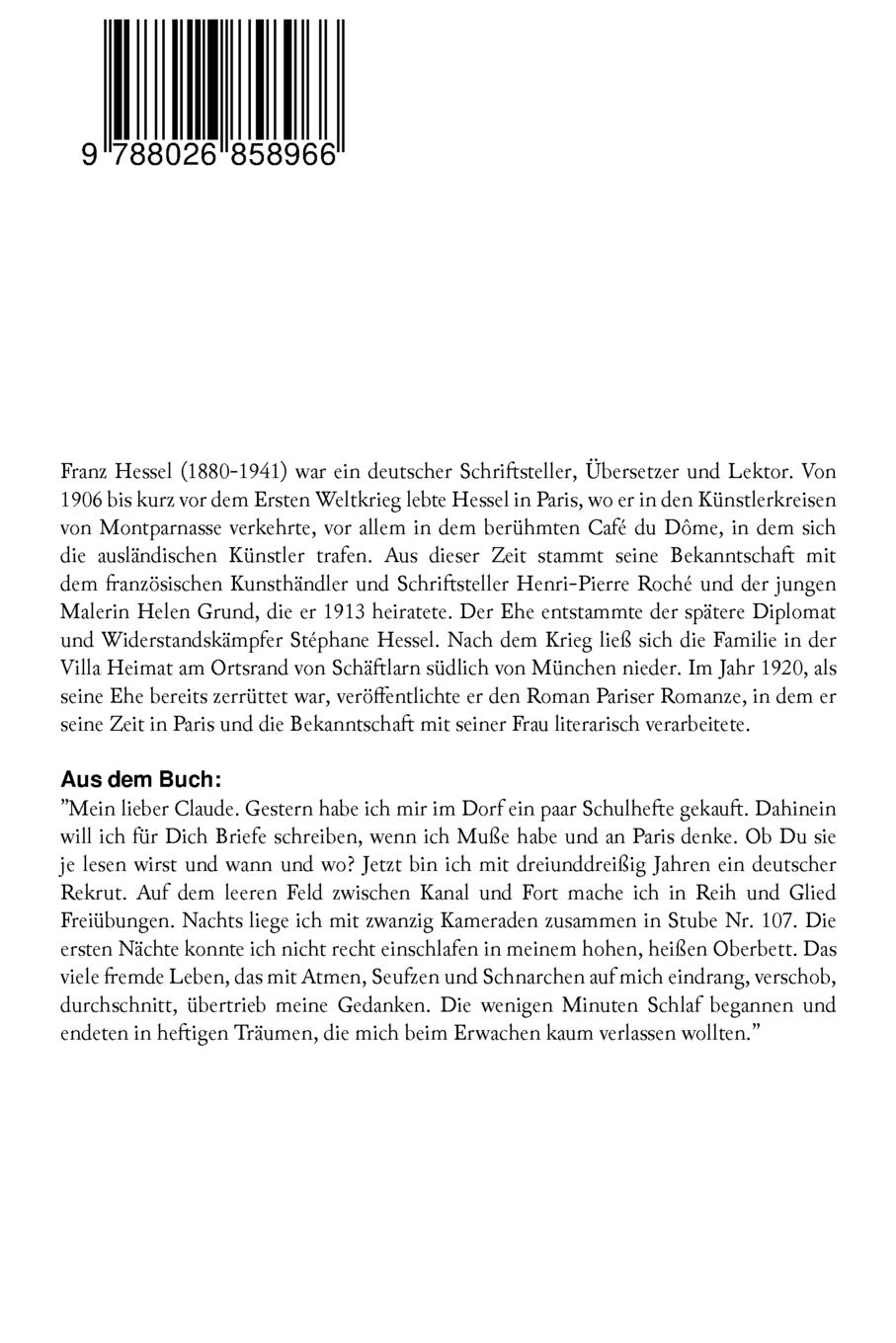 Rückseitencover Pariser Romanze