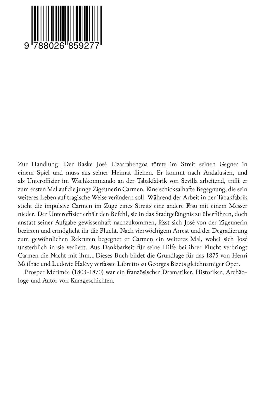 Rückseitencover Carmen (Vollständige Deutsche Ausgabe)