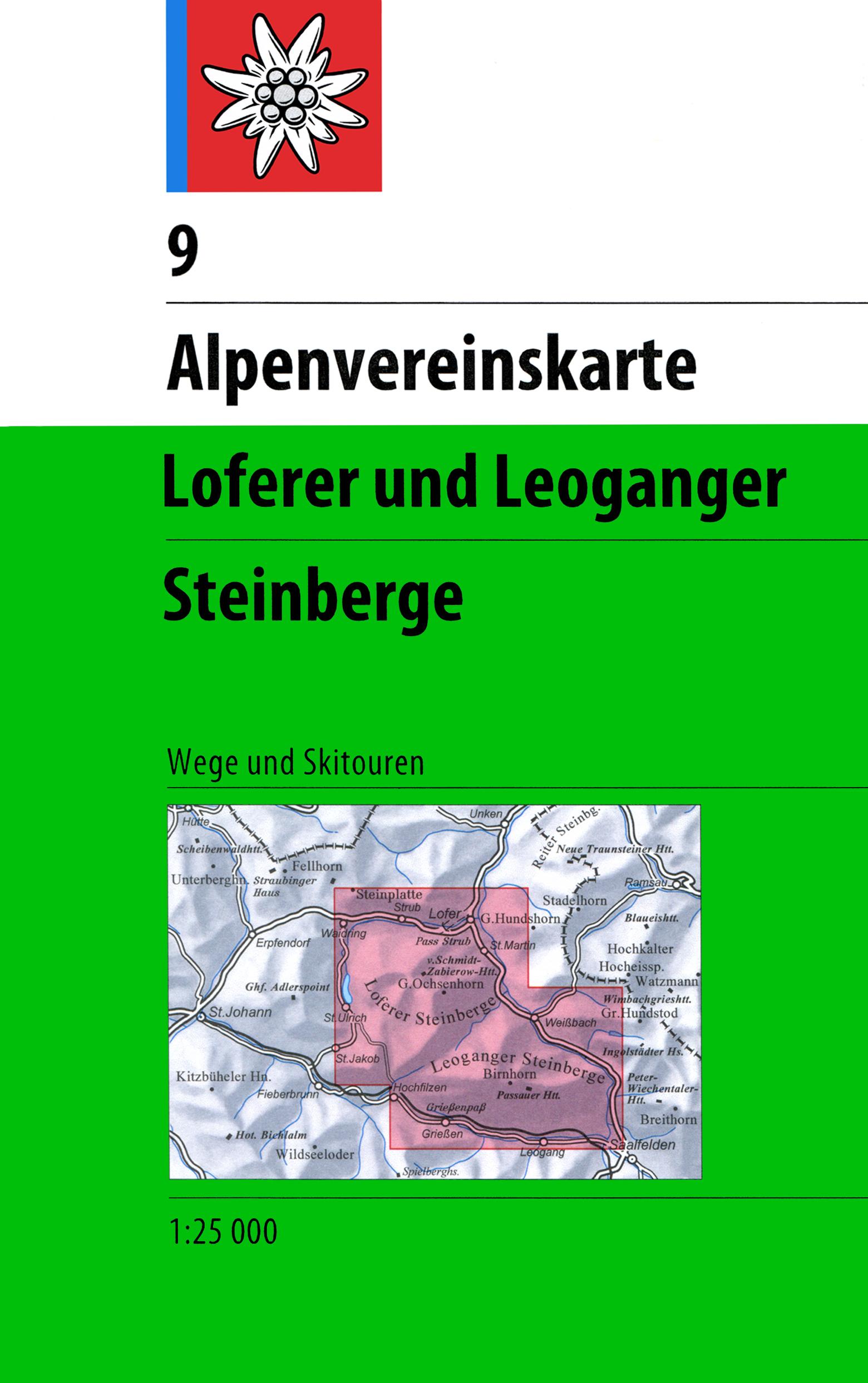 Vorderes Coverbild DAV Alpenvereinskarte 09 Loferer + Leoganger Steinberge 1 : 25 000