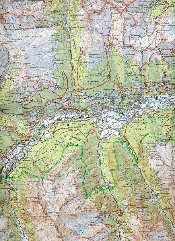 Beispielinhalt (Bild) DAV Alpenvereinskarte 34/1 Kitzbüheler Alpen West 1 : 50 000 Wegmarkierungen