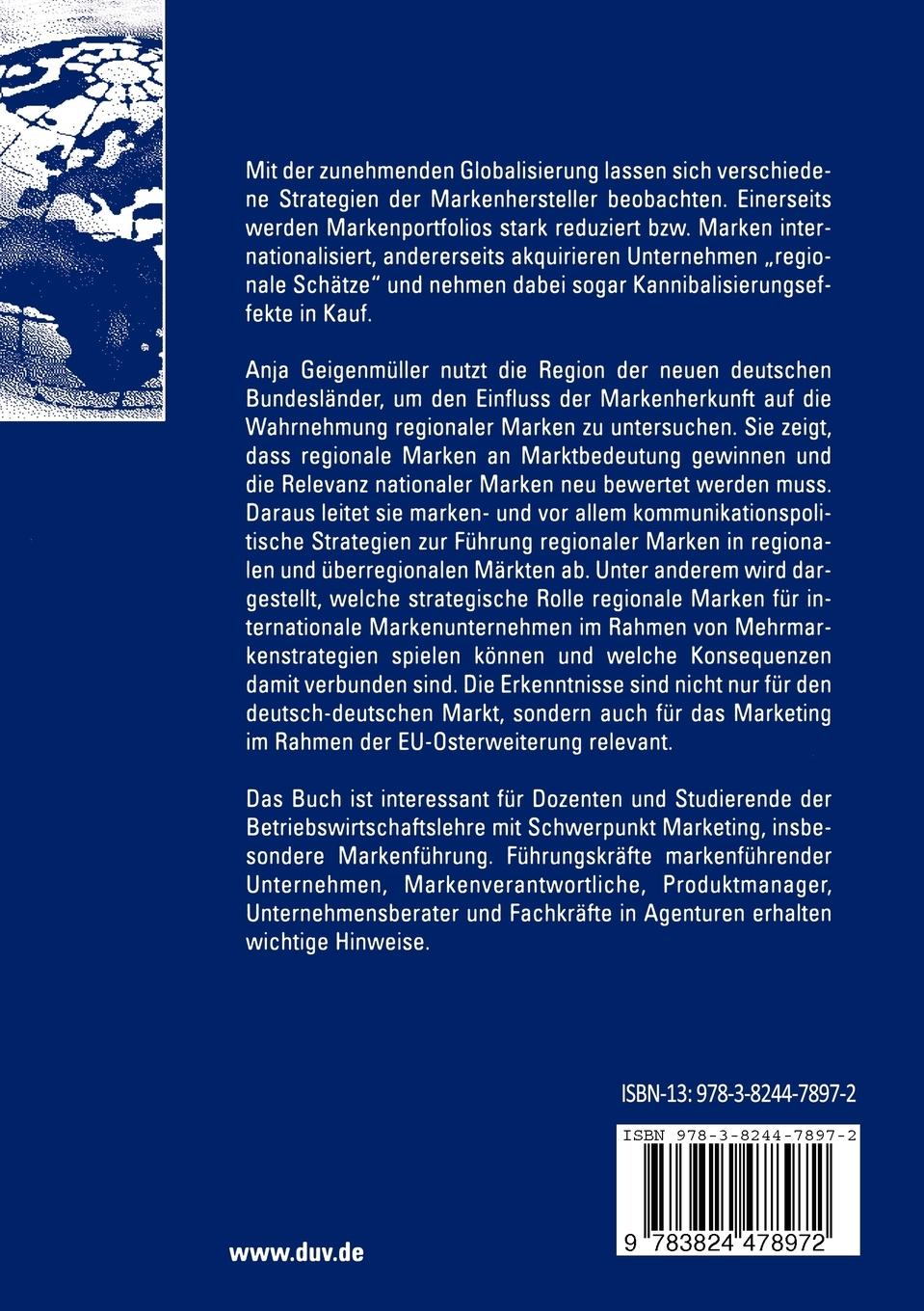 Rückseitencover Regionale Marken und Konsumentenverhalten